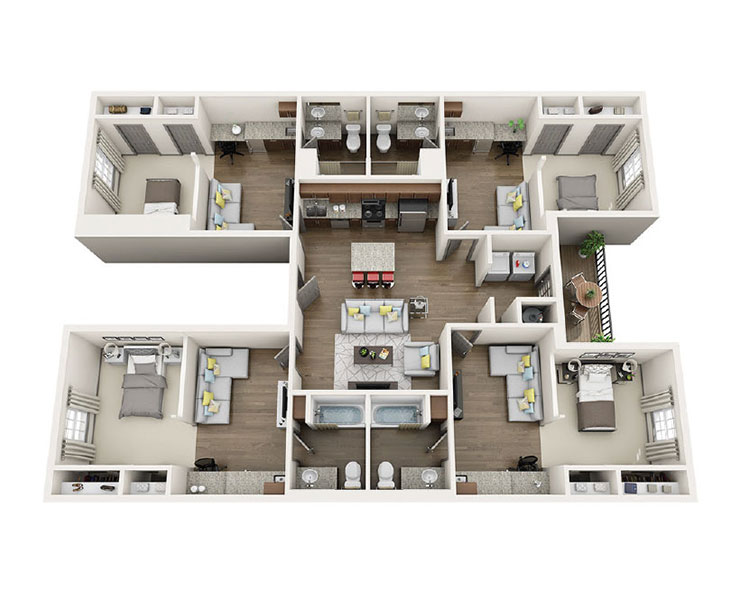 4 Bedroom floor plan