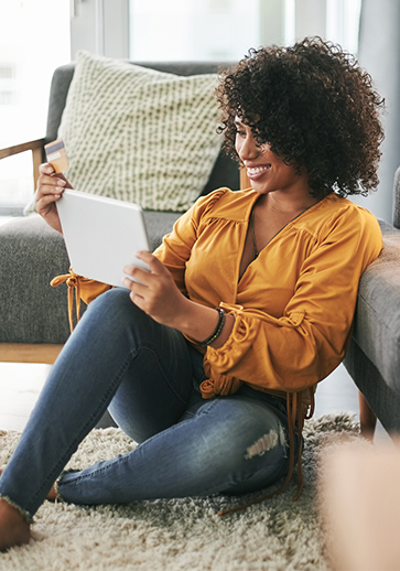 woman relaxing at home