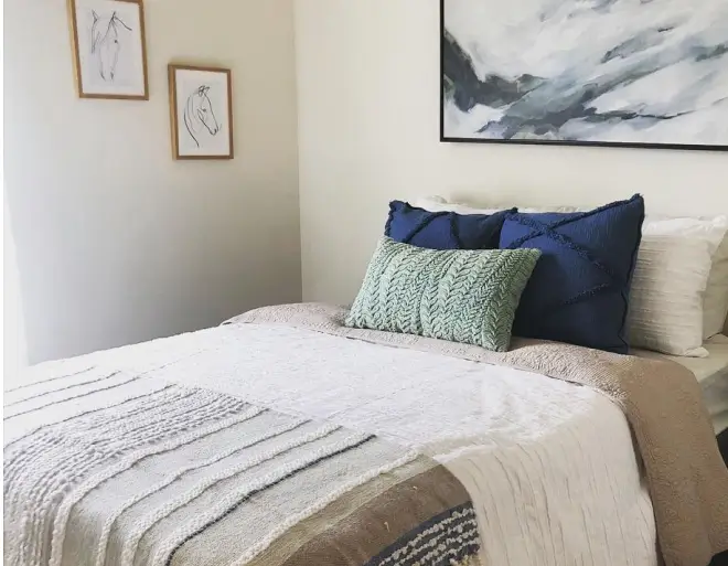 a furnished student apartment bedroom